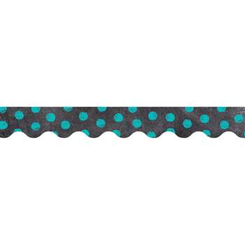 Dots On Chalkboard Turquoise Borders, CTP0216