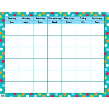 Dots On Turquoise Calendar Chart By Creative Teaching Press