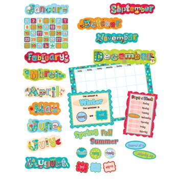 Dots On Turquoise Calendar Bulletin Board Set By Creative Teaching Press