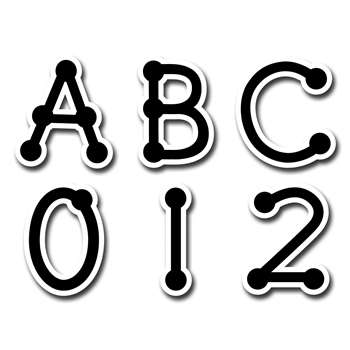 Black Dot-To-Dot Uppercase Letters Stickers By Creative Teaching Press