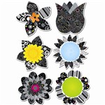 Black And White Flowers 6In Designer Cut Outs By Creative Teaching Press