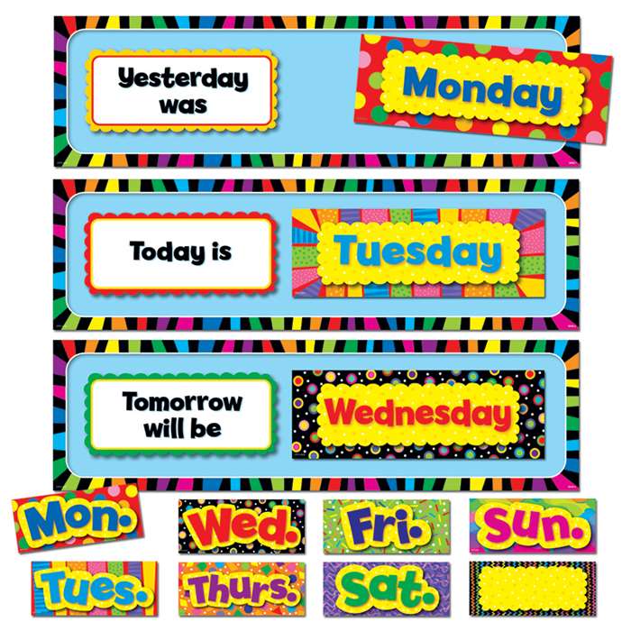 Poppin Patterns Days Of The Week Mini Bulletin Board Set By Creative Teaching Press