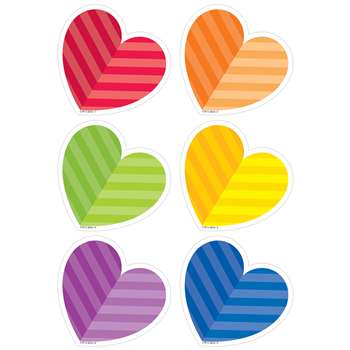 Rainbow Hearts 3&quot; Cutouts, CTP8081