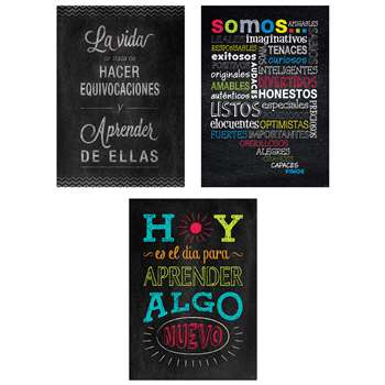 3Pk Spanish Inspire U Posters Chalk It Up, CTP8171