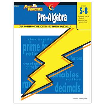 Power Practice Pre-Algebra Gr 5-8 By Creative Teaching Press