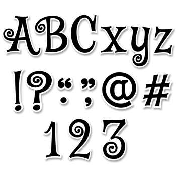 Black Swirl 4&quot; Designer Letters Mystical Magical, CTP8655