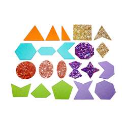 RAINBOW GLITTER SHAPES SET OF 21 - CTU72622