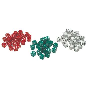 Red Green & White Dot Dice 36/Pk, CTU7366