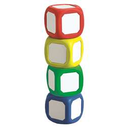 Magnetic Write-On Wipe-Off Dice Set Of 4 Small Dice In Assorted Colors By Learning Advantage