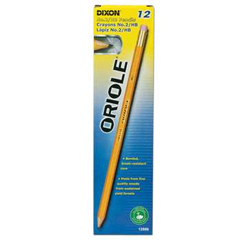 Dixon 2 Oriole Pencil Pre-Sharpened One Dozen By Dixon Ticonderoga