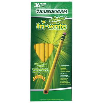 Laddie Tri Write Pencils 36Ct With Eraser Intermediate By Dixon Ticonderoga