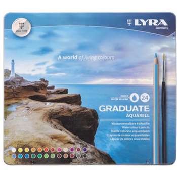 Aquarell Colored Pencils Metal 24Bx Lyra Graduate, DIX2881240