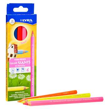 Giant Colored Pencils Neon 6Pk Lyra Color, DIX3941063
