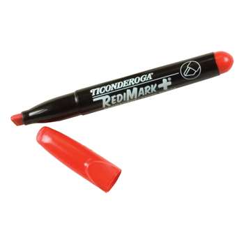 Chisel Tip Permanent Markers Red Dz Ticonderoga Re, DIX95001
