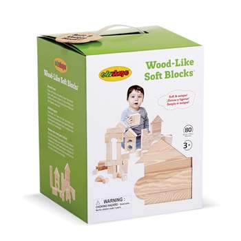 Wood Like Soft Blocks Set Of 80 By Edushape