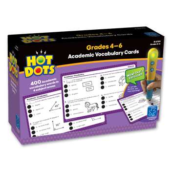 Hot Dots Academic Vocabulary Card Sets Gr 4-6 By Educational Insights