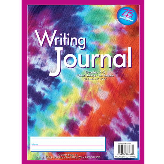 Zaner Bloser Writing Journal Gr 2-3 Tie Dye By Essential Learning Products