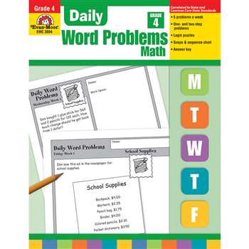 Daily Word Problems Grade 4 By Evan-Moor