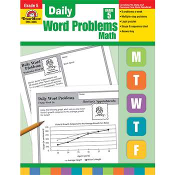 Daily Word Problems Grade 5 By Evan-Moor