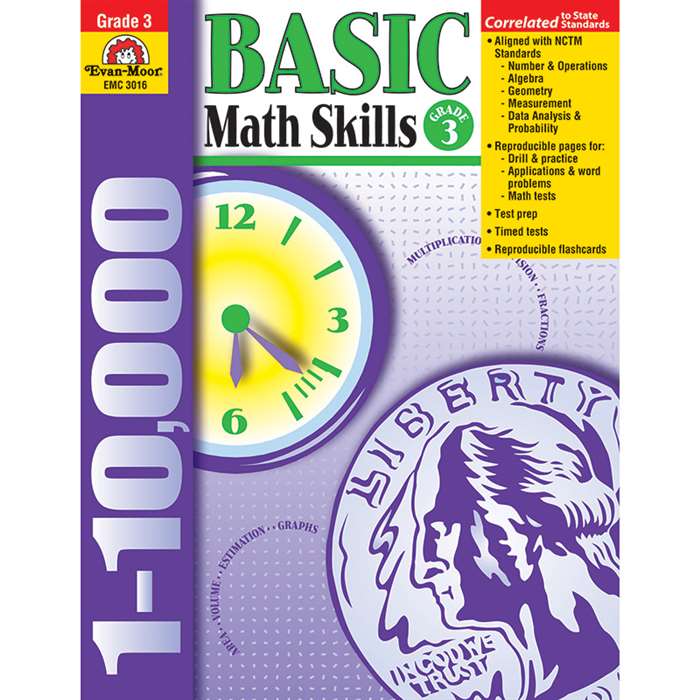 Basic Math Skills Grade 3 By Evan-Moor