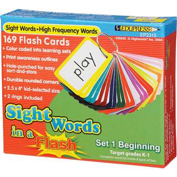 Sight Words In A Flash Set 1 Gr K-1 Beginning By Edupress