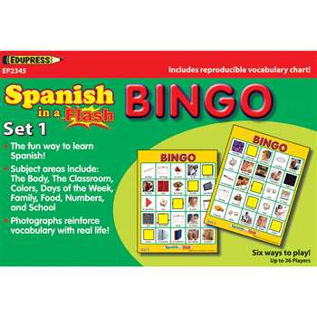 Spanish In A Flash Bingo Set 1 By Edupress