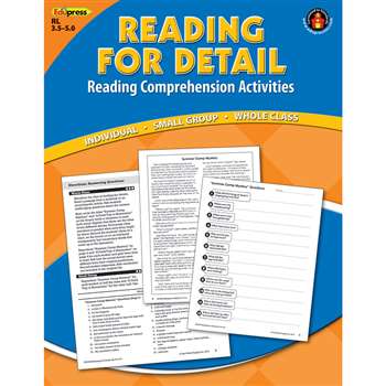 Reading Detail Comprehension Bk Blue Level By Edupress