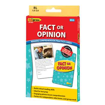 Shop Fact Or Opinion Ylw Lvl Reading Comprehension Practice Cards - Ep-2987 By Edupress