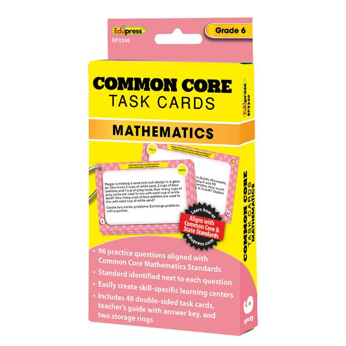 Shop Common Core Math Task Cards Gr 6 - Ep-3349 By Edupress