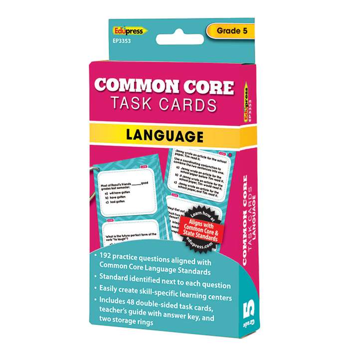 Shop Gr 5 Common Core Language Task Cards - Ep-3353 By Edupress