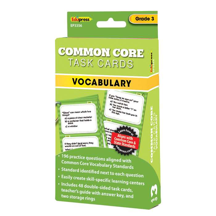 Shop Gr 3 Common Core Vocabulary Task Cards - Ep-3356 By Edupress