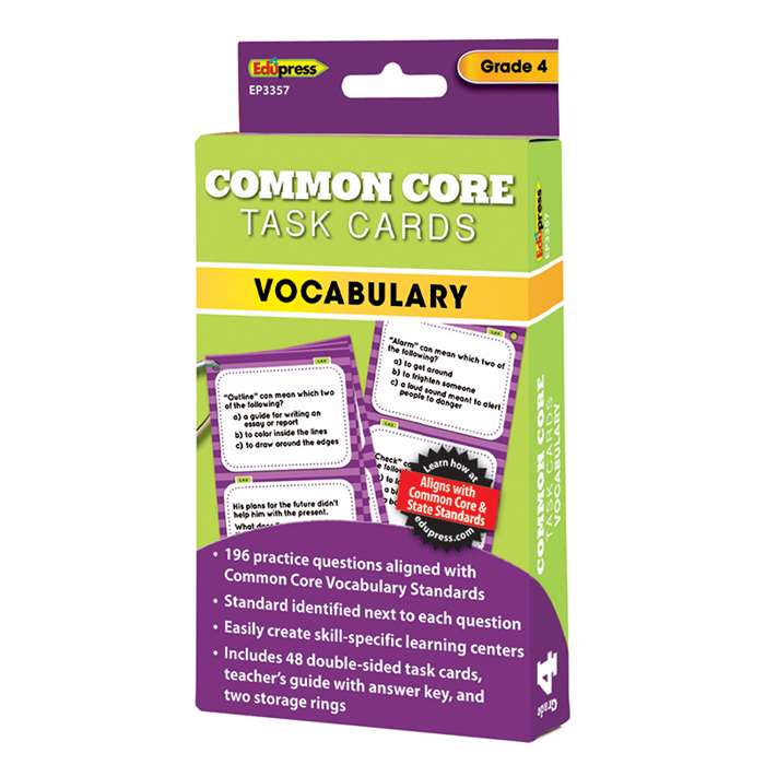 Shop Gr 4 Common Core Vocabulary Task Cards - Ep-3357 By Edupress