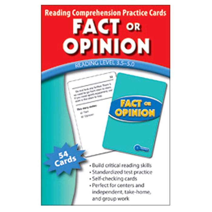 Fact Or Opinion Practice Cards Reading Levels 5.0-6.5 By Edupress