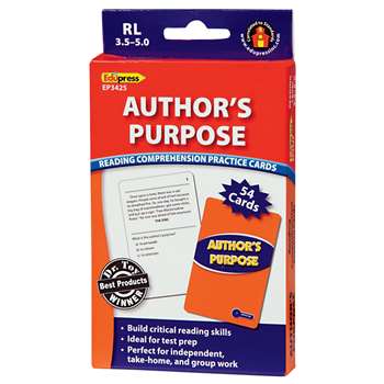 Authors Purpose Practice Cards, Blue Level By Edupress