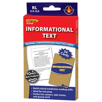 Shop Informational Text Blue Lvl Reading Comprehension Practice Cards - Ep-3438 By Edupress