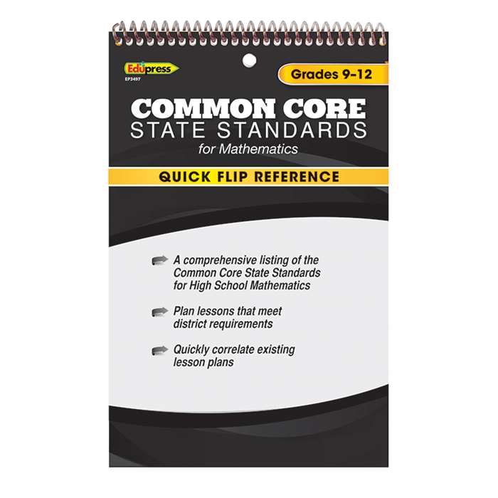 Quick Flip Reference For Common Core State Standards Math Gr 9 - 1 By Edupress