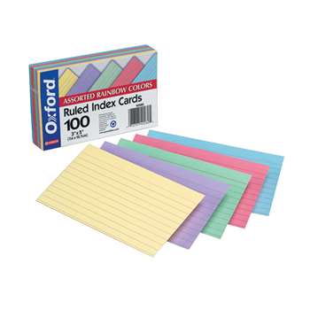 Assorted Ruled Commercial 100 Ct Index Cards 3 X 5 By Esselte