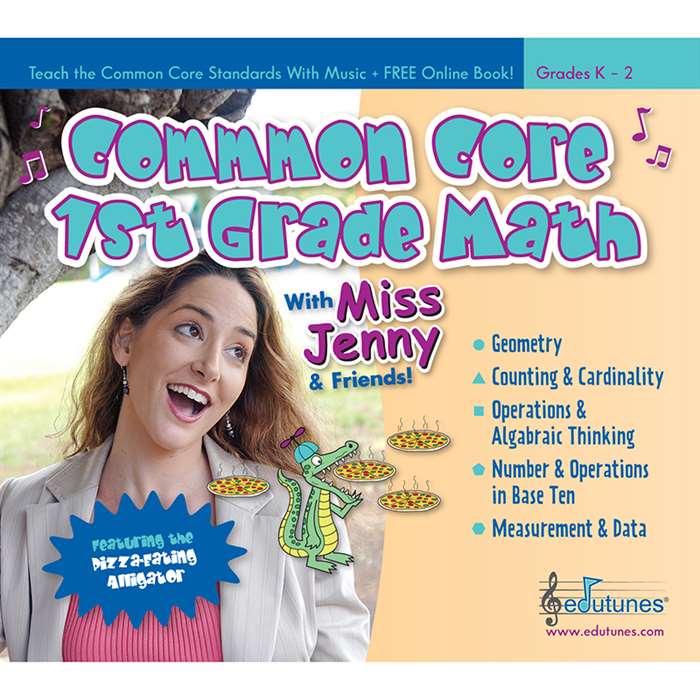 Common Core 1St Grade Math With Miss Jenny & Friends Cd Book Set By Edutunes