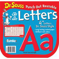 Dr Seuss Punch Out Reusable Red Letters 4In By Eureka