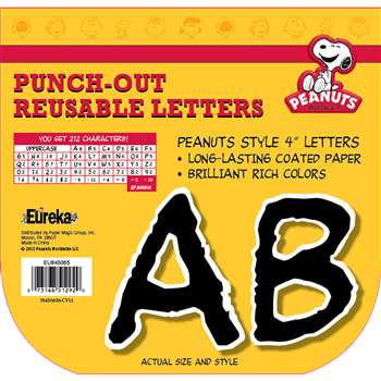 Peanuts Deco Letters Black By Eureka