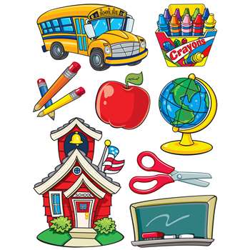 More School Supplies 12X17 Window Clings By Eureka