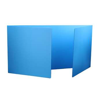 Blue Corrugated Study Carrel 12Pk Plastic, FLP1937212