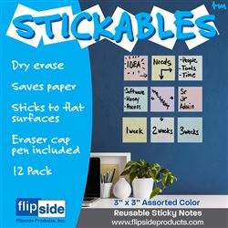 3X3&quot; Pastel Stickables with Marker, FLP94433
