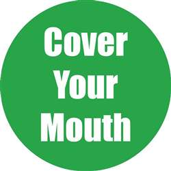 Cover Your Mouth Green Anti-Slip Floor Sticker 5Pk, FLP97062