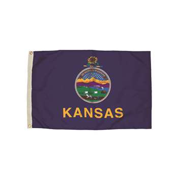 3X5 Nylon Kansas Flag Heading & Grommets, FZ-2152051