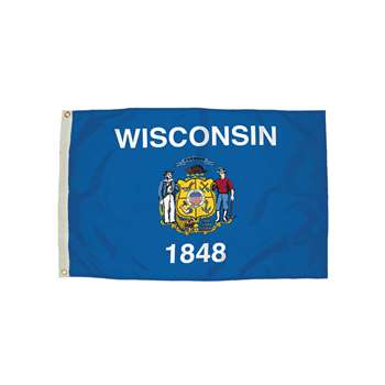 3X5 Nylon Wisconsin Flag Heading & Grommets, FZ-2482051