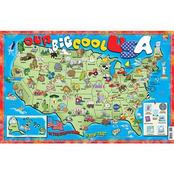 Our Big Cool Usa Poster Map By Gallopade