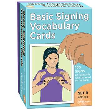 Basic Signing Vocab Cards 100/Pk Set B 4 X 6 By Garlic Press