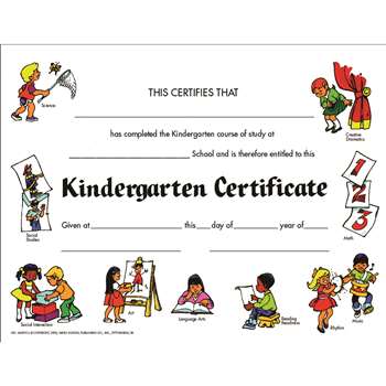 Certificates Kindegarten Set Of 30 By Hayes School Publishing