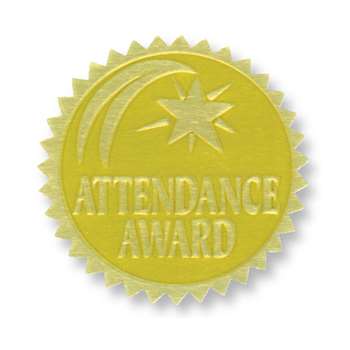 Gold Foil Embossed Seals Attendance Award, H-VA375